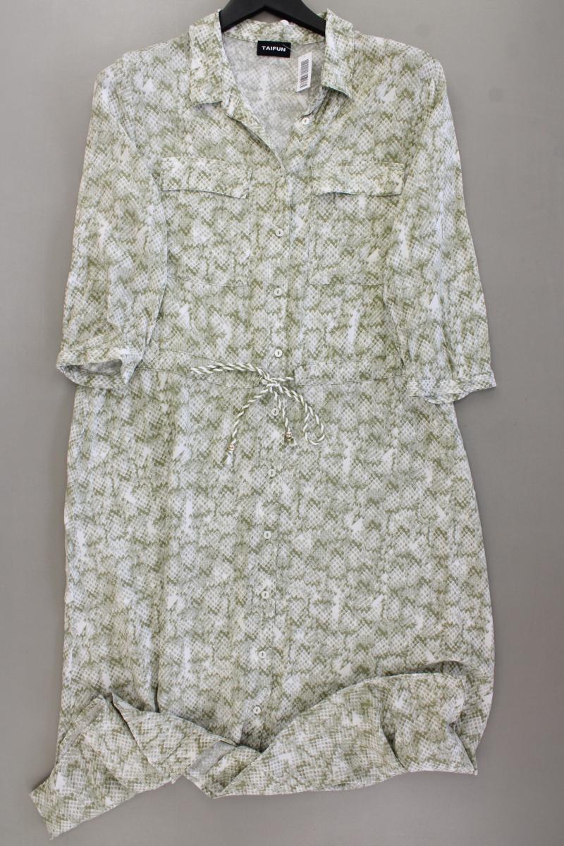 Taifun Midikleid Gr. 42 neuwertig mit Gürtel 3/4 Ärmel olivgrün aus Viskose