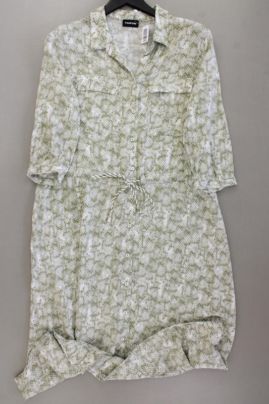 Taifun Midikleid Gr. 42 neuwertig mit Gürtel 3/4 Ärmel olivgrün aus Viskose