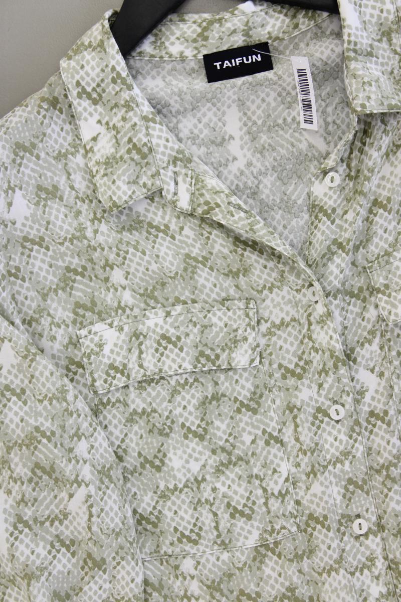 Taifun Midikleid Gr. 42 neuwertig mit Gürtel 3/4 Ärmel olivgrün aus Viskose