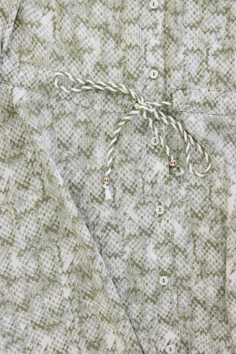 Taifun Midikleid Gr. 42 neuwertig mit Gürtel 3/4 Ärmel olivgrün aus Viskose