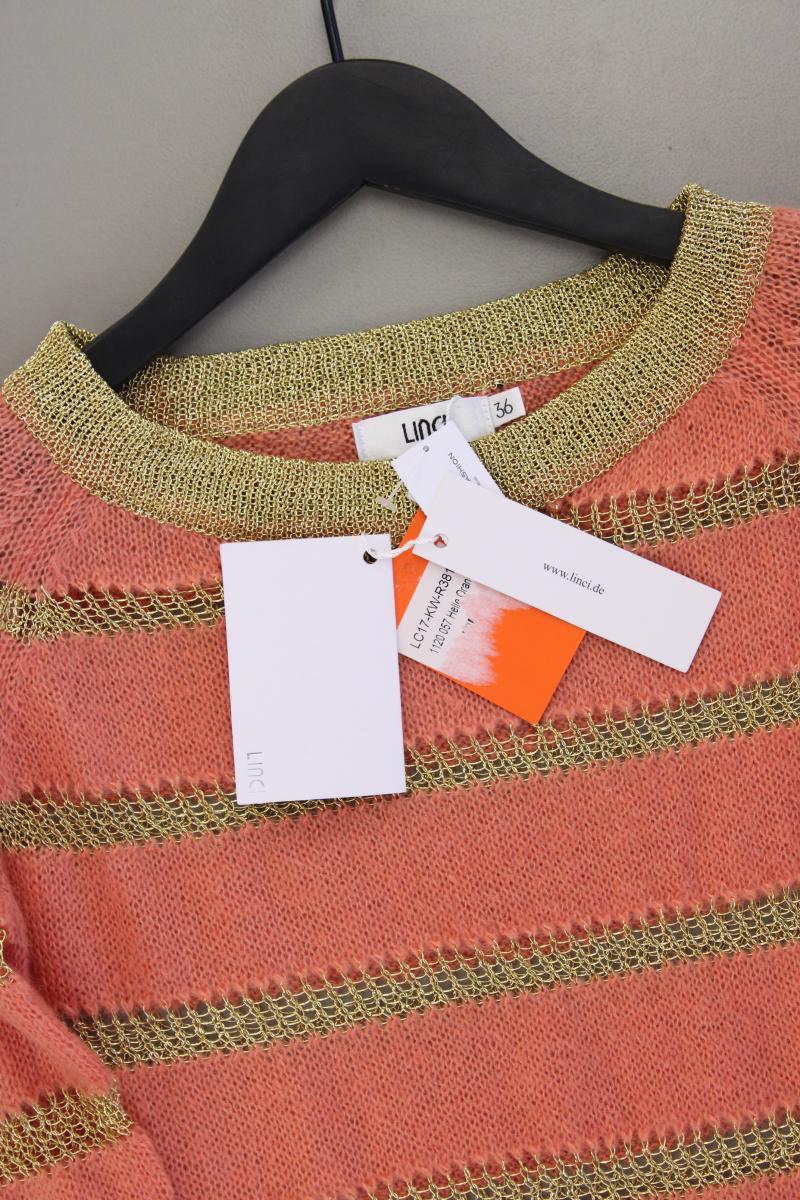LINCI Pullover aus Wolle und Kaschmir Gr. 36 neu mit Etikett orange