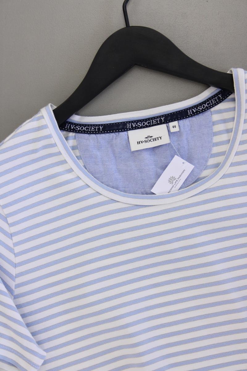 HV Society Ringelshirt Gr. 44 gestreift Kurzarm blau aus Baumwolle