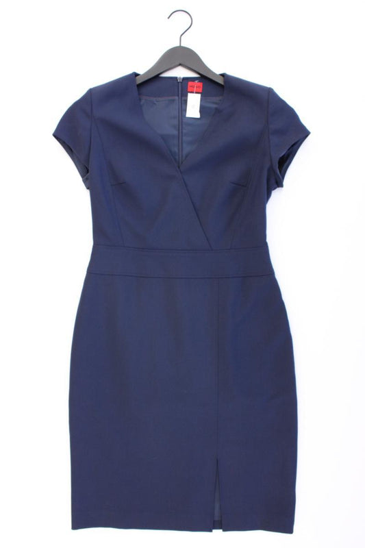 Hugo Boss Bleistiftkleid Gr. 38 neuwertig Kurzarm blau aus Polyester