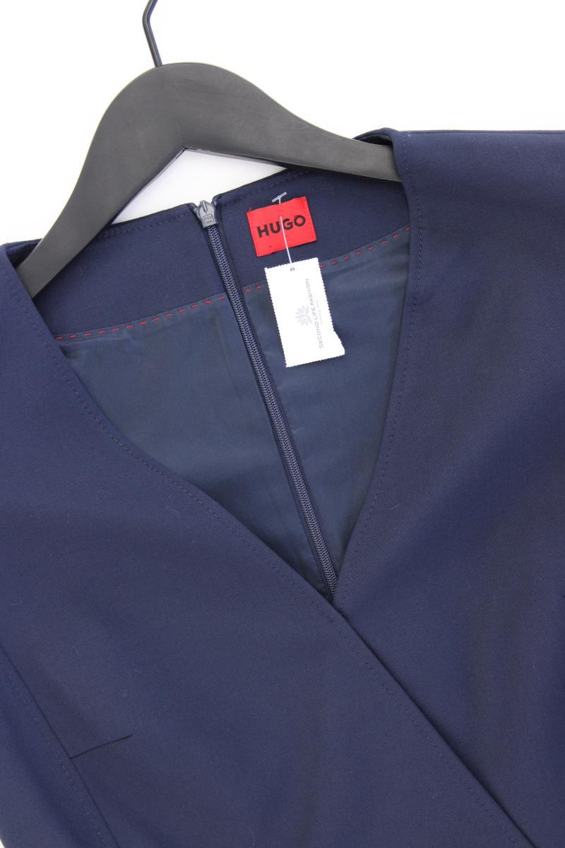 Hugo Boss Bleistiftkleid Gr. 38 neuwertig Kurzarm blau aus Polyester