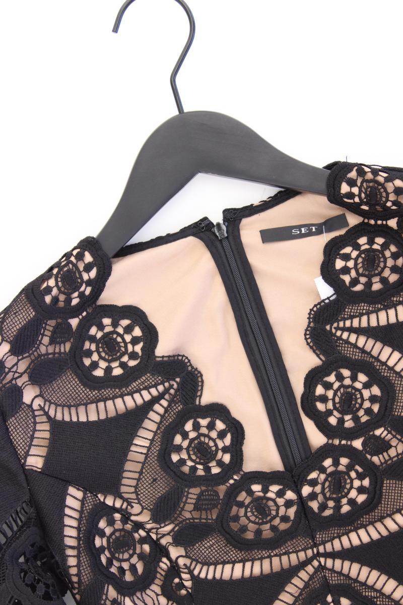 Set Spitzenkleid Gr. 32 neuwertig Langarm schwarz aus Polyester