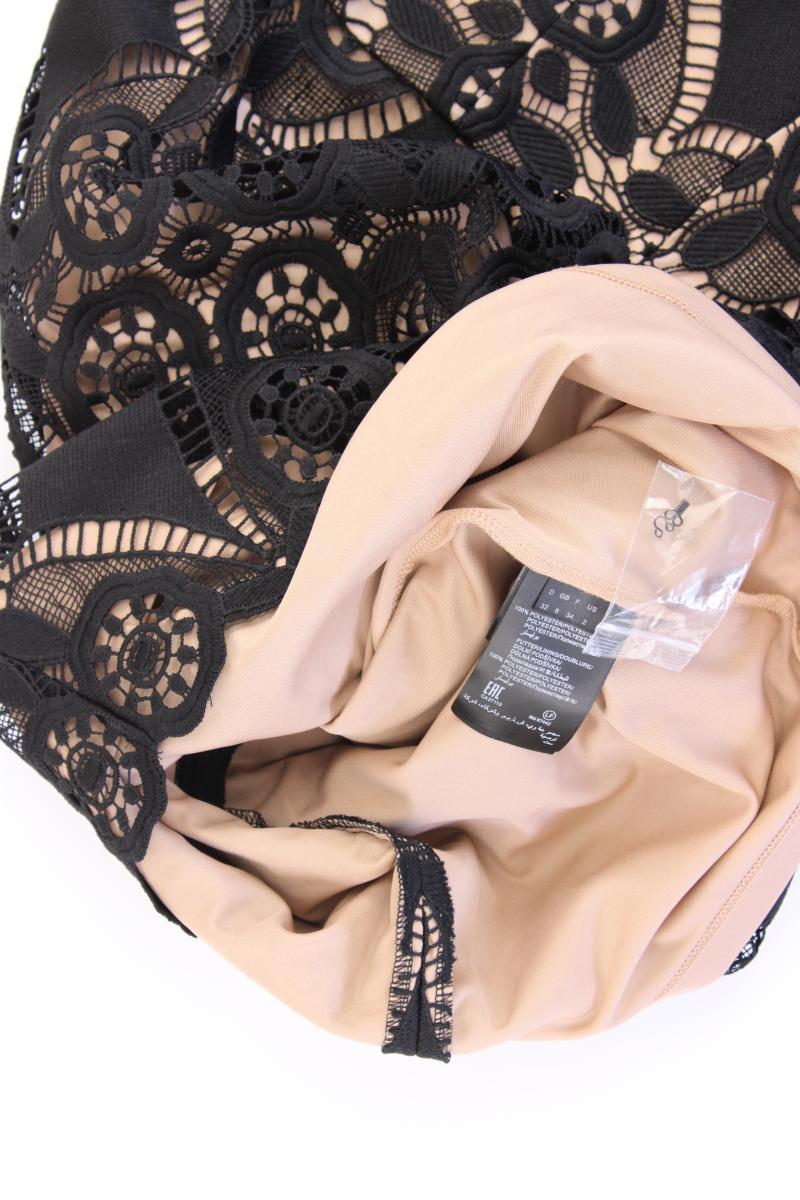 Set Spitzenkleid Gr. 32 neuwertig Langarm schwarz aus Polyester