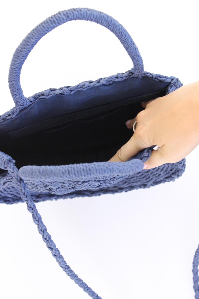 Basttasche neuwertig blau