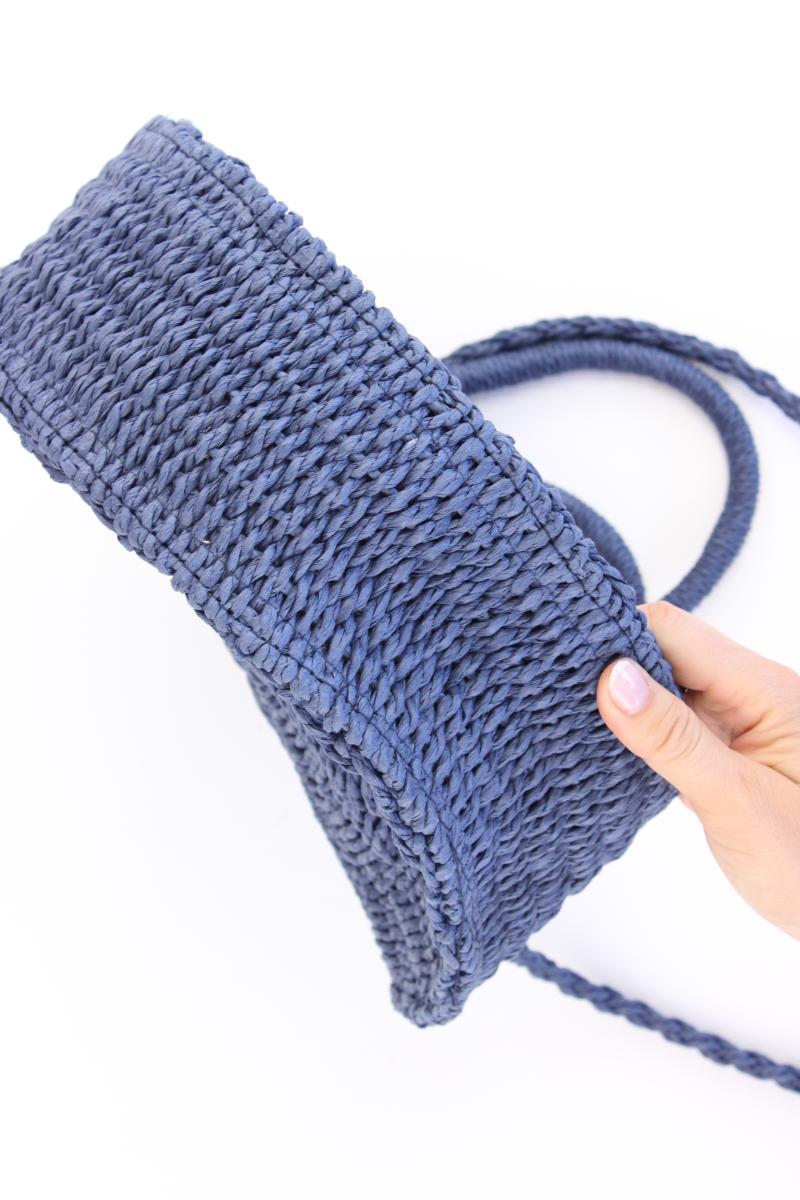 Basttasche neuwertig blau