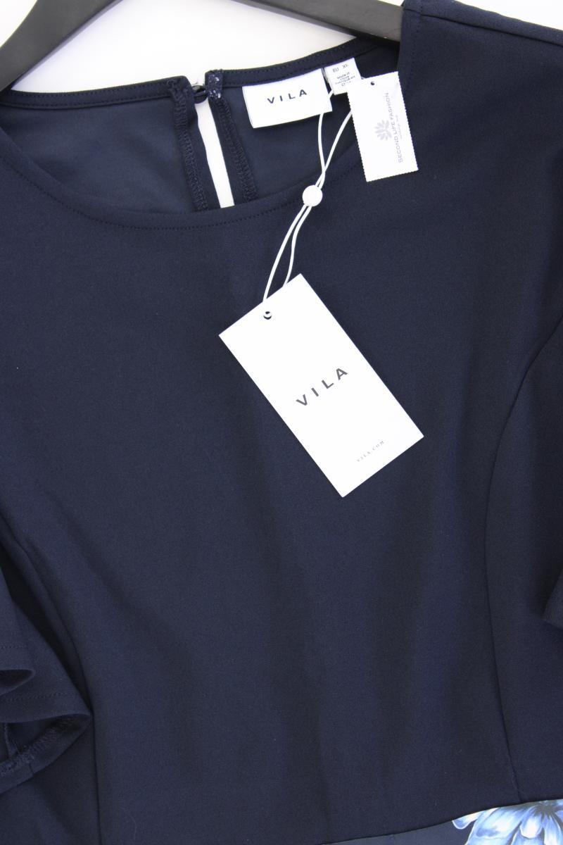 Vila Kurzarmkleid Gr. XL mit Blumenmuster neu mit Etikett Neupreis: 54,99€! blau