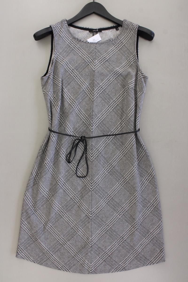 Opus Kleid Modell Wilmod Gr. 40 hahnentritt mit Gürtel Ärmellos grau