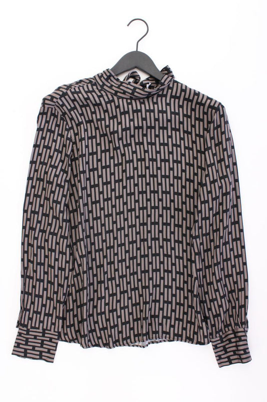 0039 Italy Bluse Modell Dorothe Gr. M geometrisches Muster neu mit Etikett braun