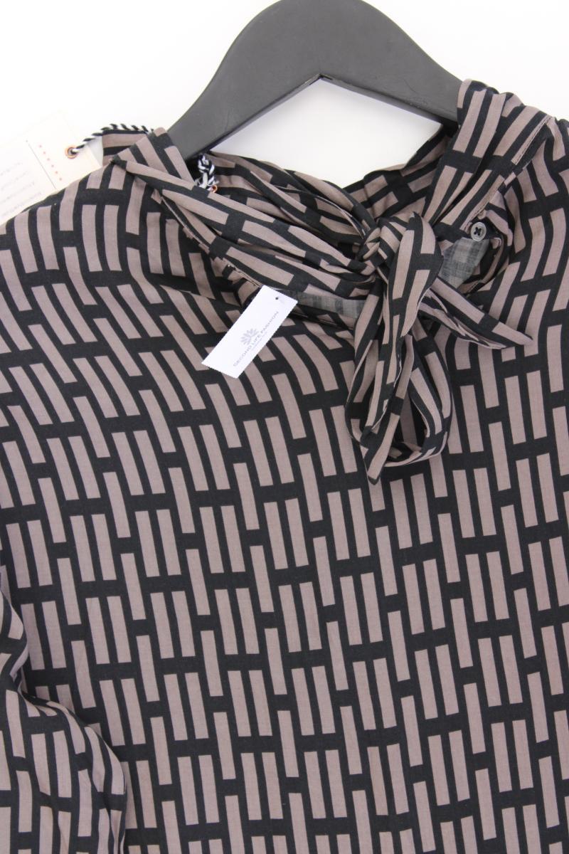 0039 Italy Bluse Modell Dorothe Gr. M geometrisches Muster neu mit Etikett braun