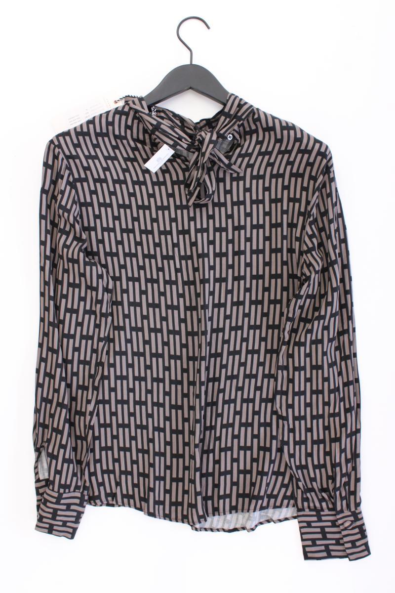 0039 Italy Bluse Modell Dorothe Gr. M geometrisches Muster neu mit Etikett braun