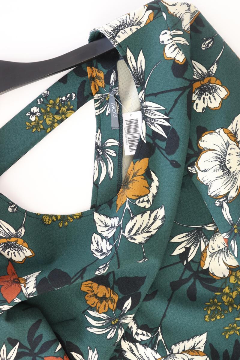 KIOMI Midikleid Gr. 36 mit Blumenmuster 3/4 Ärmel grün aus Polyester