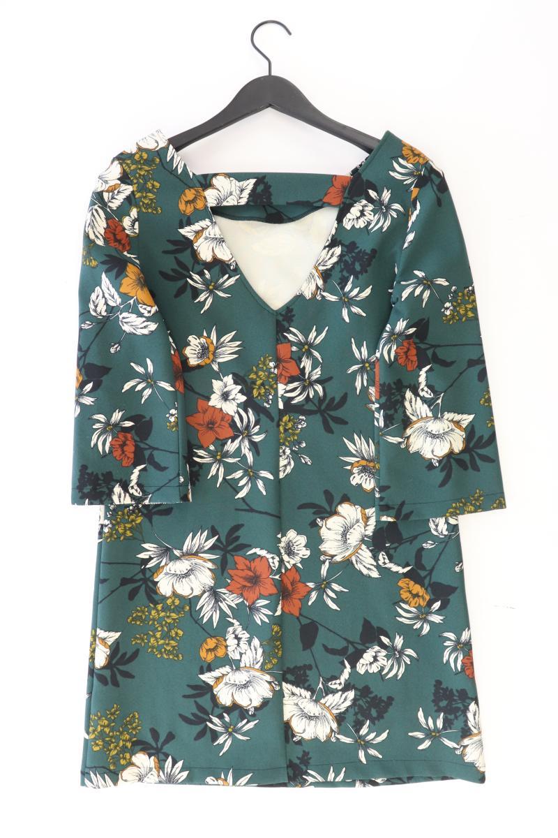 KIOMI Midikleid Gr. 36 mit Blumenmuster 3/4 Ärmel grün aus Polyester
