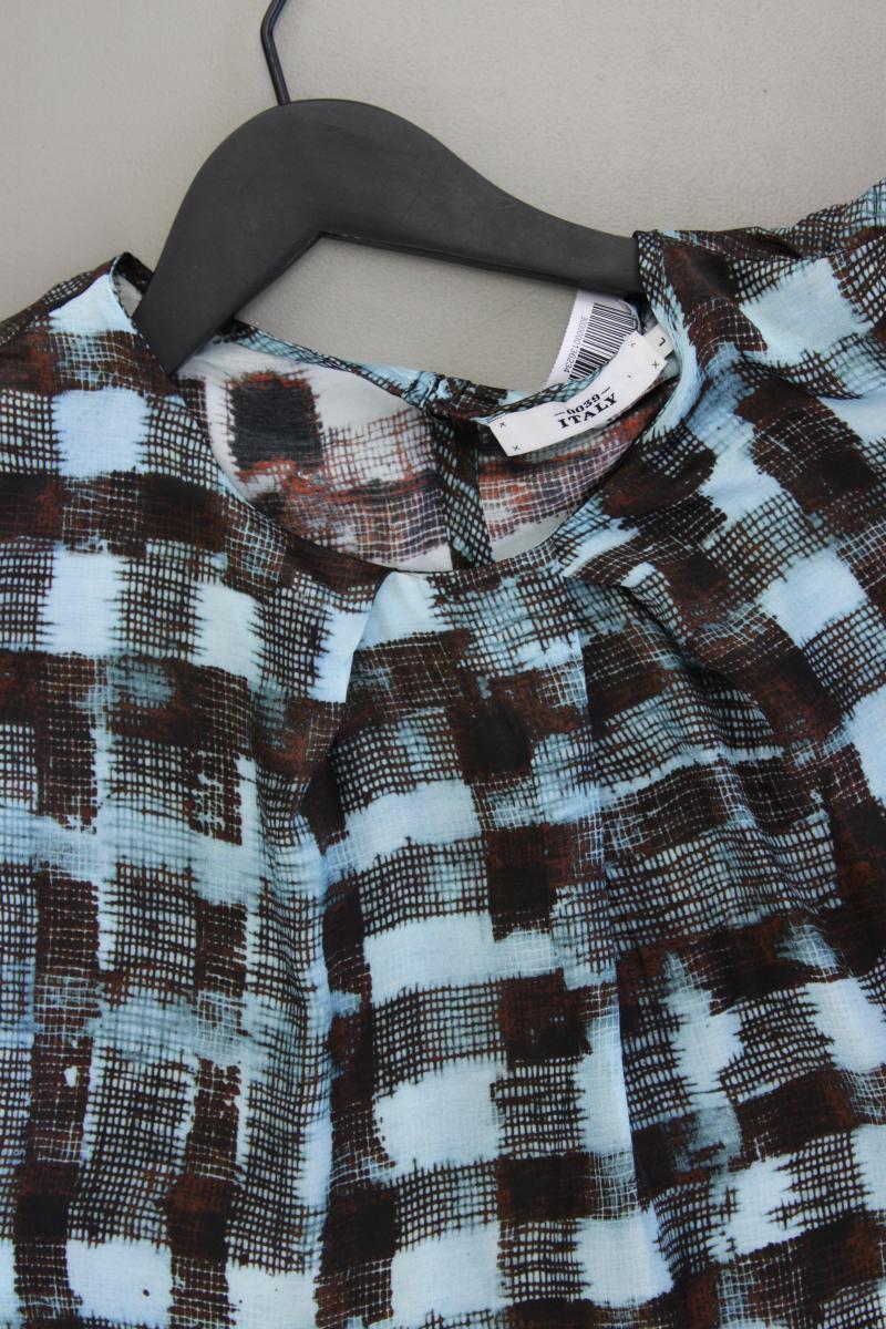 0039 Italy Bluse mit Seide Gr. L neuwertig Ärmellos mehrfarbig