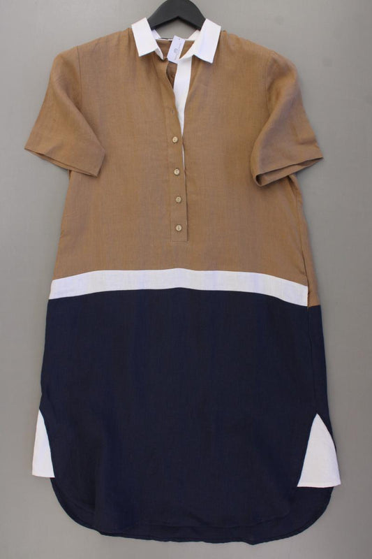Leinenkleid Gr. S Kurzarm mehrfarbig