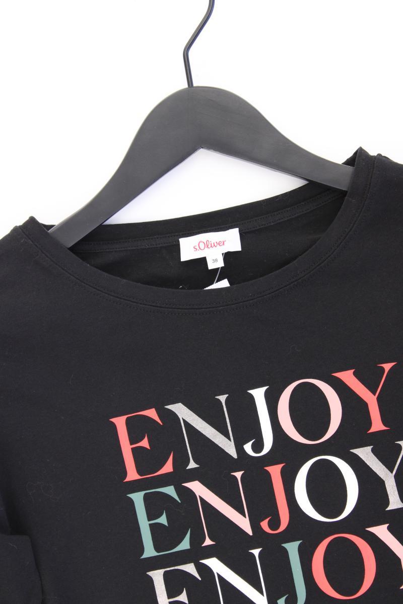 s.Oliver T-Shirt Gr. 38 Kurzarm schwarz aus Baumwolle