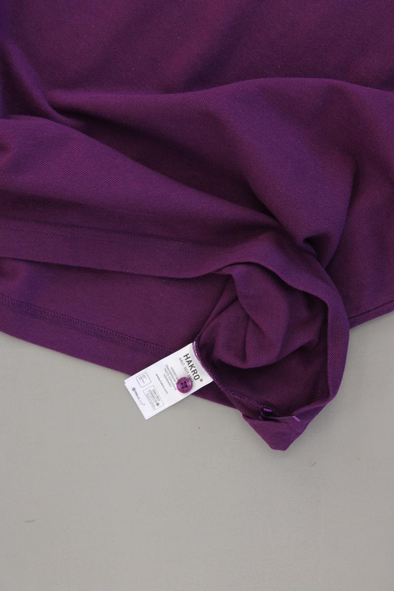 Hakro Poloshirt für Herren Gr. M neuwertig Kurzarm lila aus Baumwolle