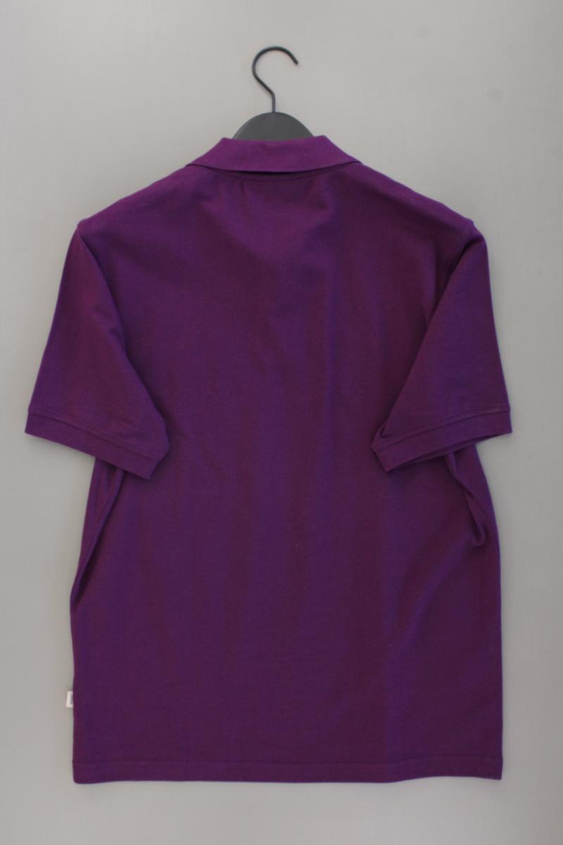 Hakro Poloshirt für Herren Gr. M neuwertig Kurzarm lila aus Baumwolle