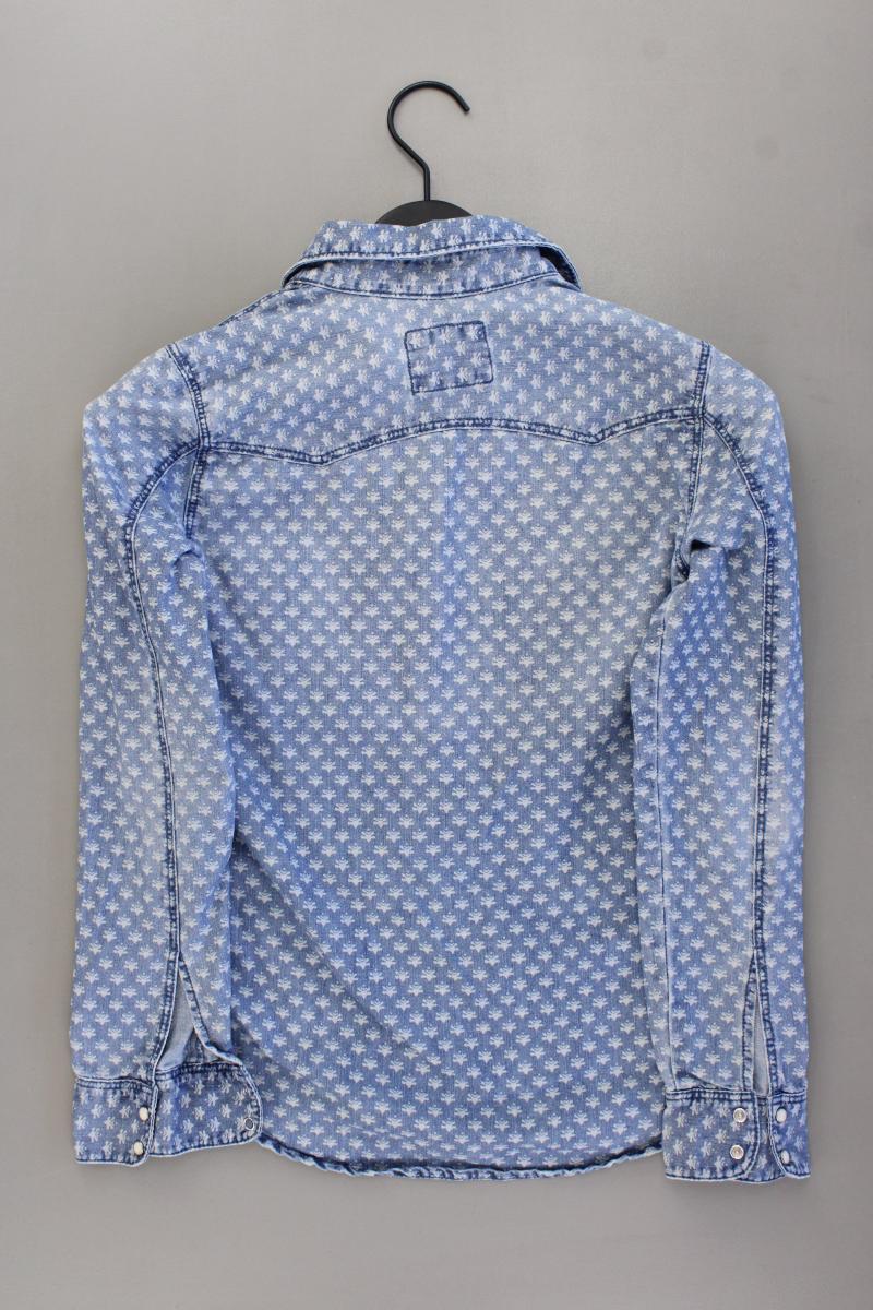 H&M Jeansbluse Gr. 34 Langarm blau aus Baumwolle