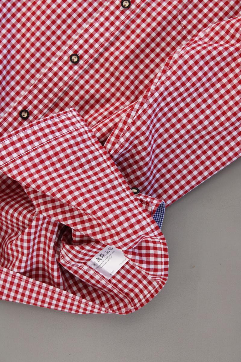 Olymp Trachtenhemd für Herren Gr. Hemdgröße 42 kariert Langarm rot aus Baumwolle