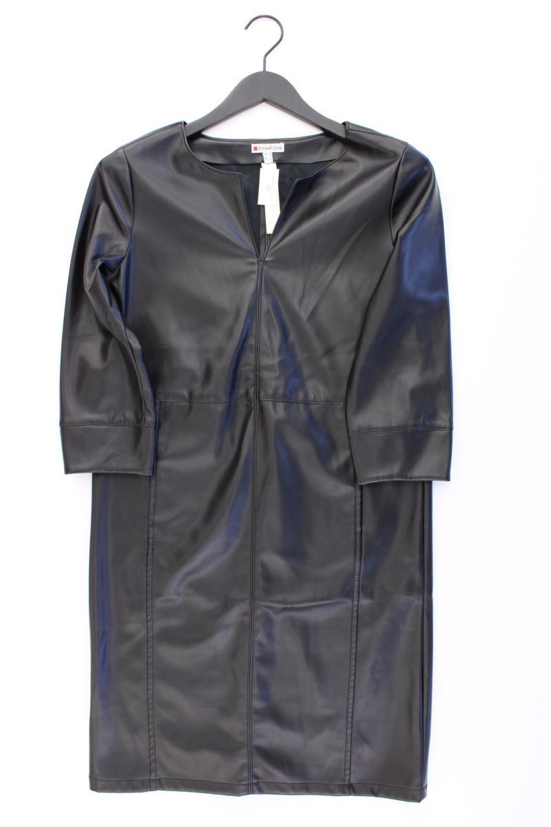 Street One Kunstlederkleid Gr. 34 neuwertig 3/4 Ärmel schwarz aus Polyester