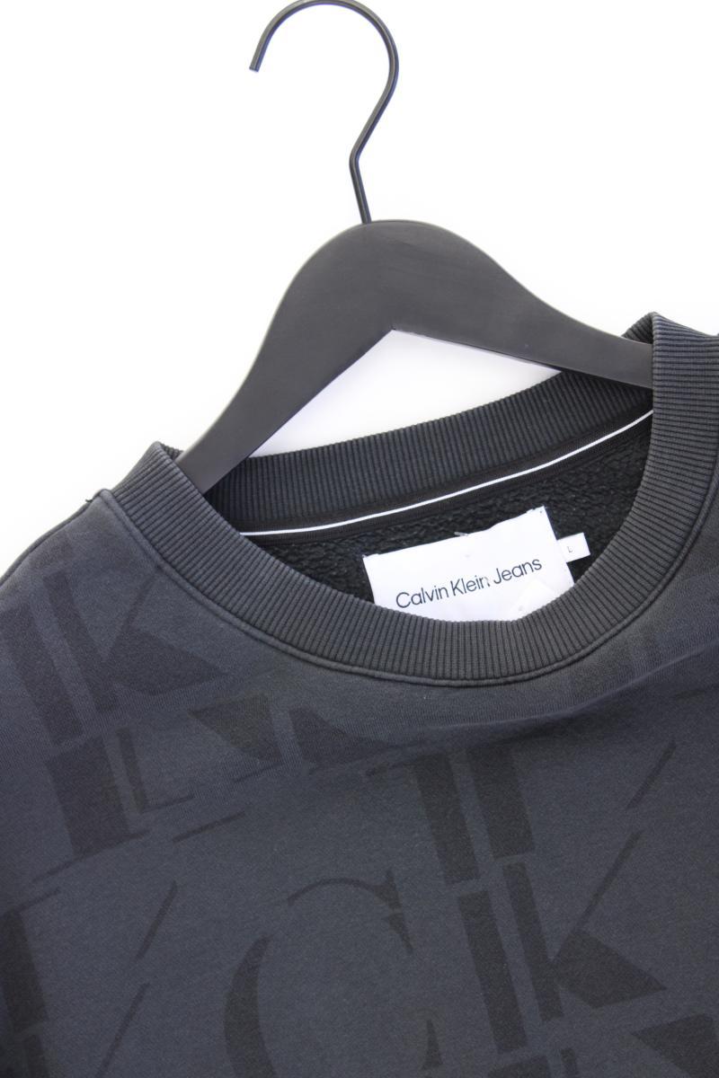 Calvin Klein Langarmpullover für Herren Gr. L grau aus Baumwolle