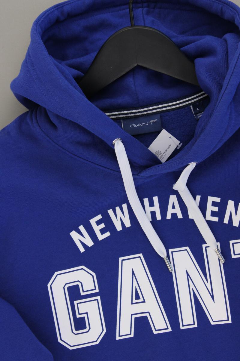 Gant Hoodie für Herren Gr. L neuwertig blau aus Baumwolle