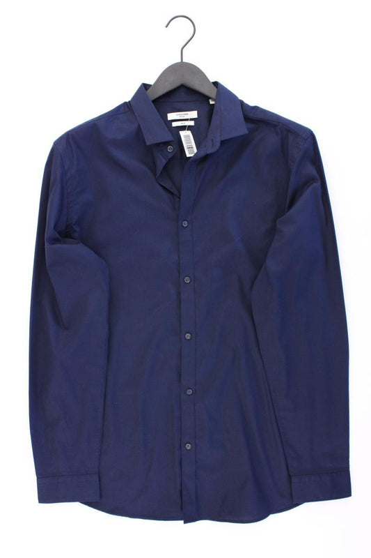 Jack & Jones Langarmhemd für Herren Gr. L blau aus Baumwolle