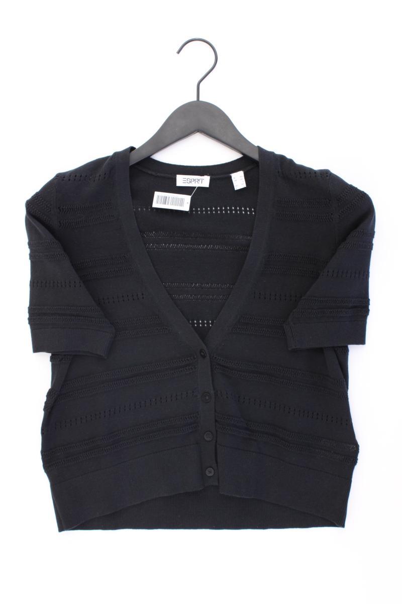 Esprit Strickjacke Gr. XS Kurzarm schwarz aus Baumwolle