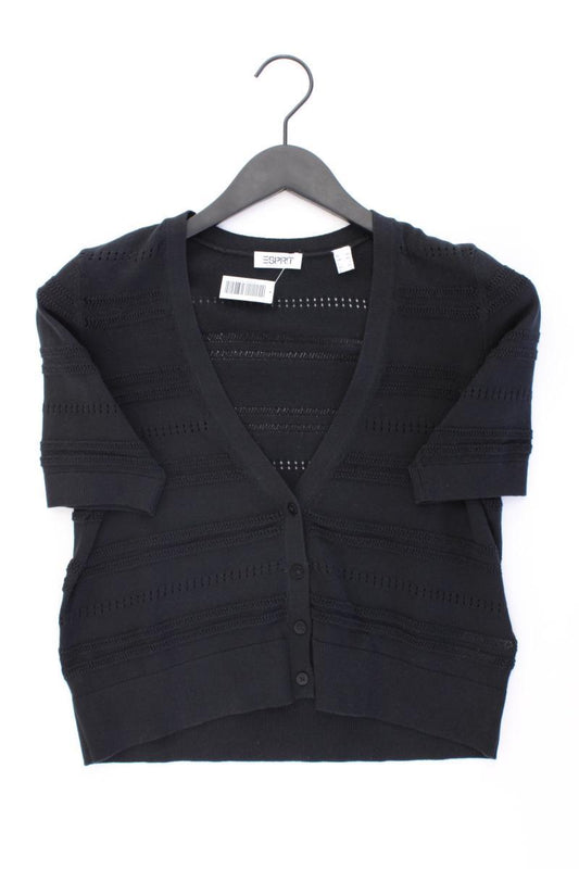 Esprit Strickjacke Gr. XS Kurzarm schwarz aus Baumwolle