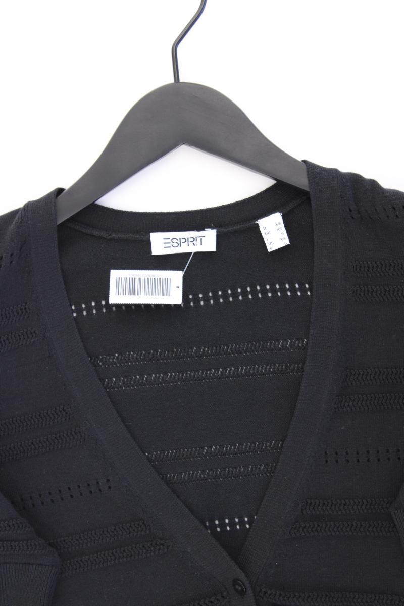 Esprit Strickjacke Gr. XS Kurzarm schwarz aus Baumwolle