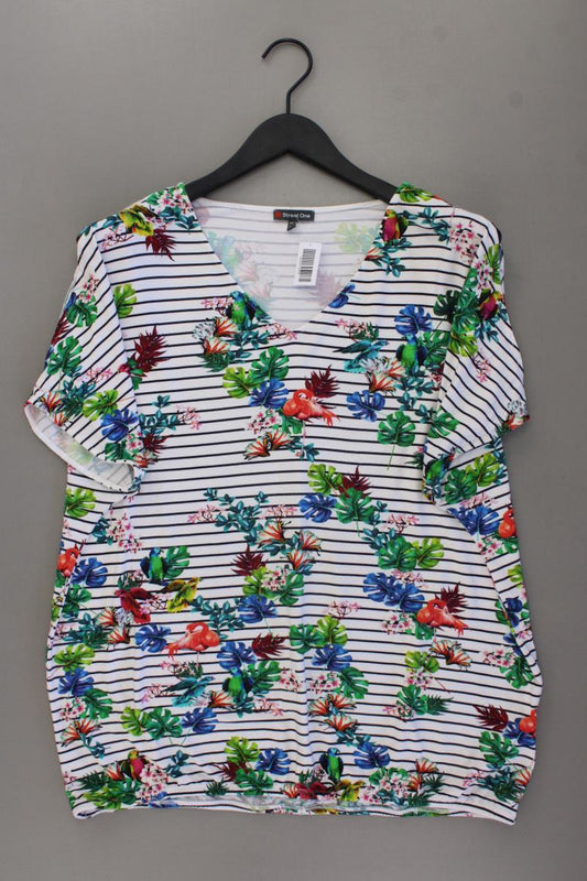 Street One Shirt mit V-Ausschnitt Gr. 44 mit Blumenmuster Kurzarm mehrfarbig