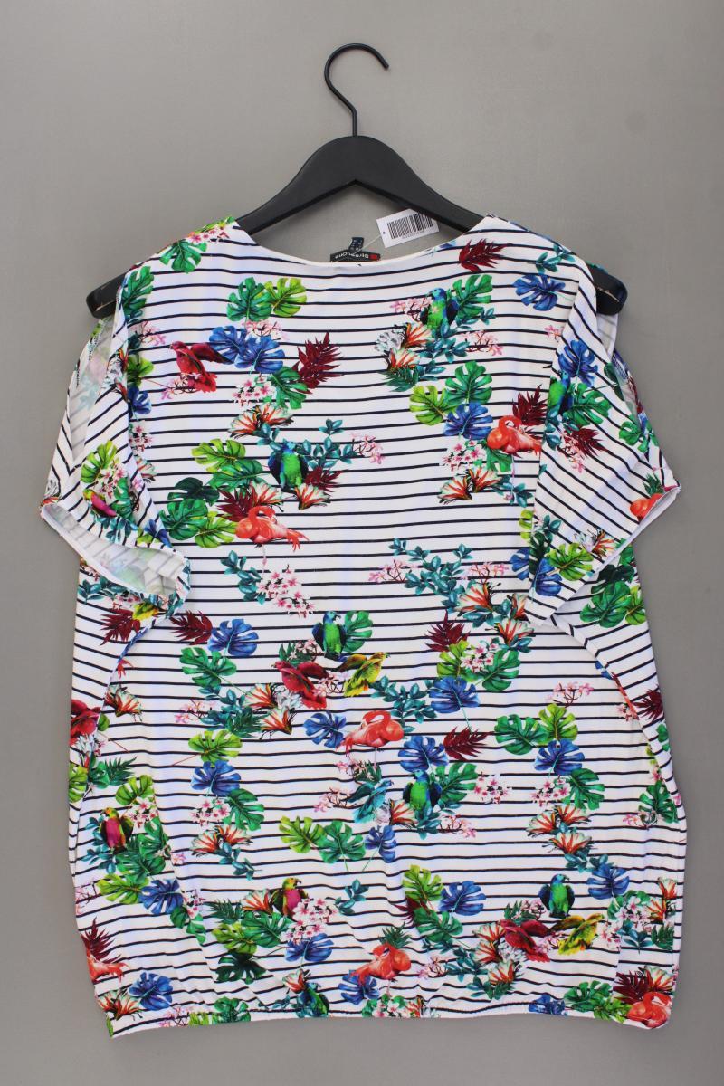 Street One Shirt mit V-Ausschnitt Gr. 44 mit Blumenmuster Kurzarm mehrfarbig