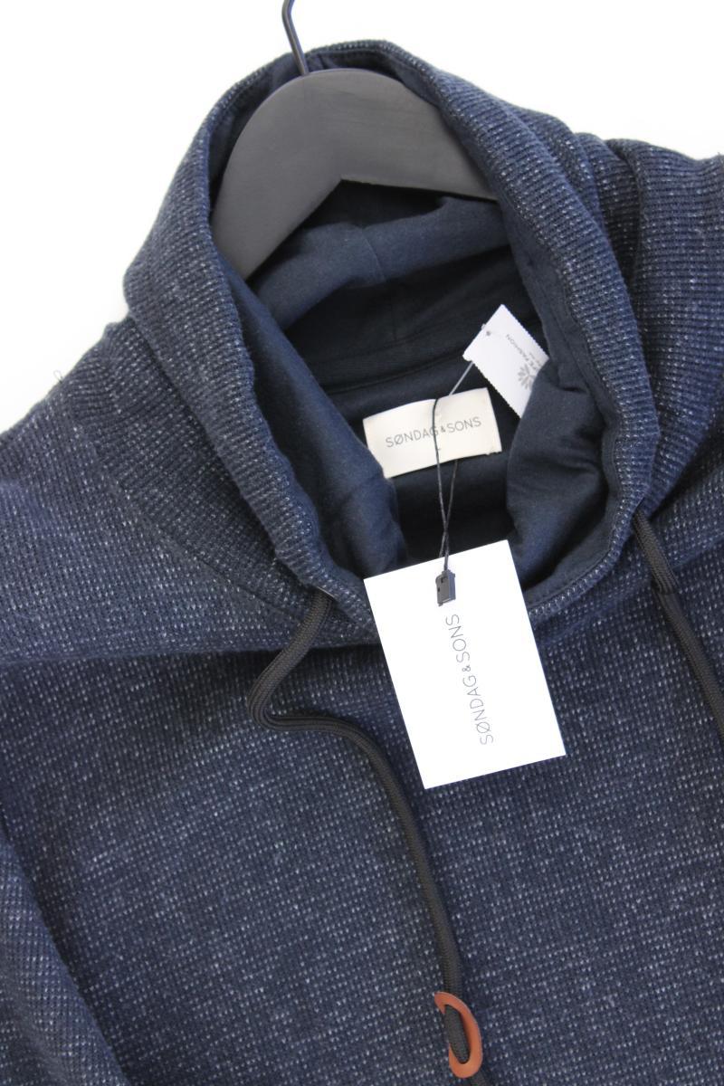 SØNDAG & SONS Pullover für Herren Gr. L neu mit Etikett blau aus Baumwolle