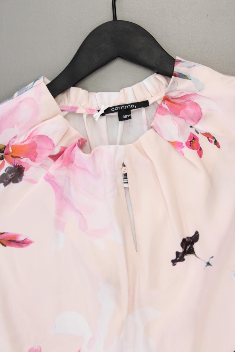 comma, Kurzarmbluse Gr. 38 mit Blumenmuster rosa aus Polyester