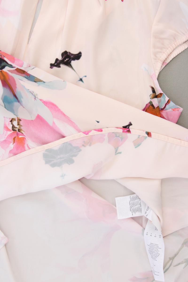 comma, Kurzarmbluse Gr. 38 mit Blumenmuster rosa aus Polyester