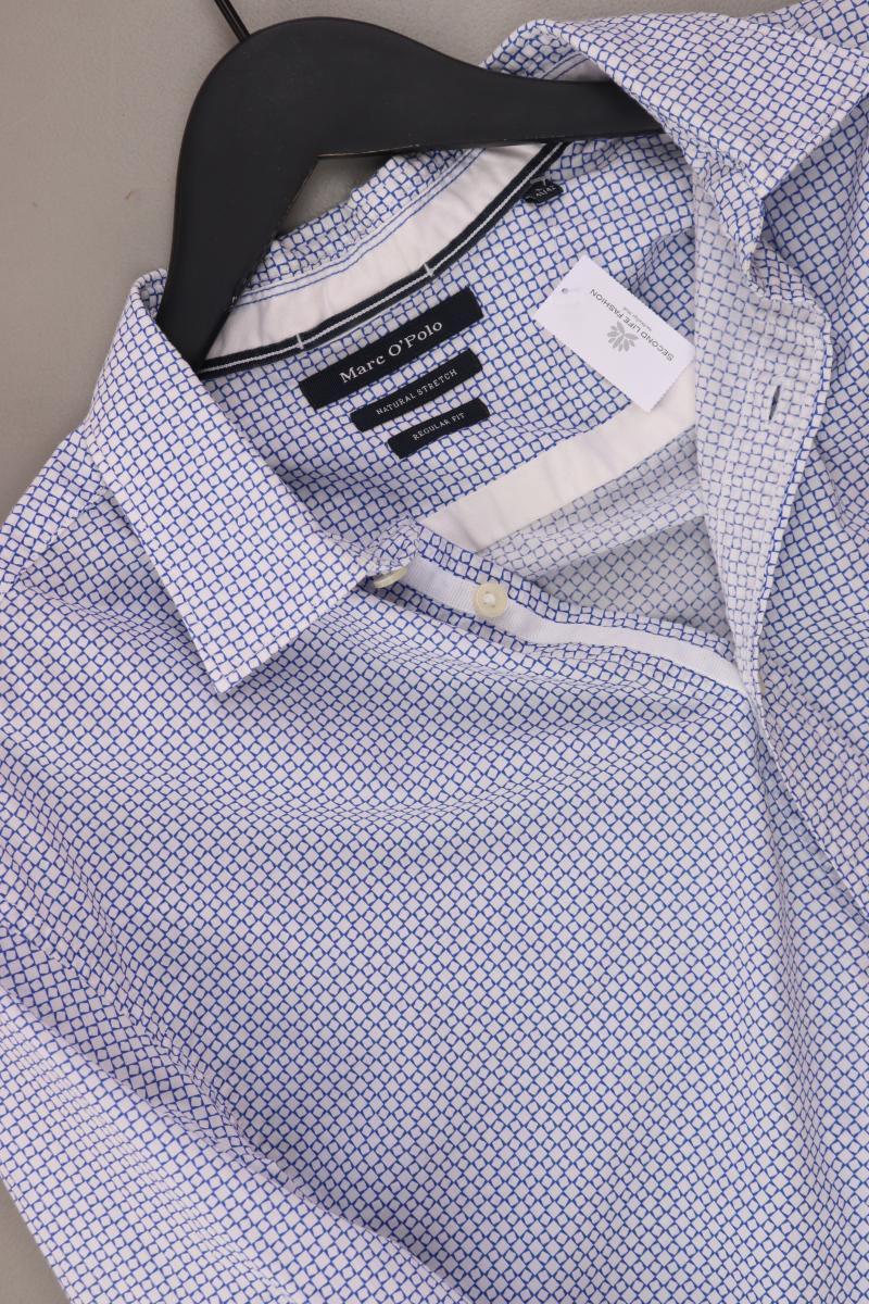 Marc O'Polo Langarmhemd für Herren Gr. Hemdgröße 41/42 blau aus Baumwolle