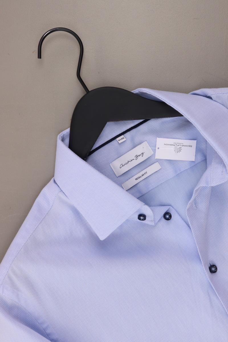 Christian Berg Kurzarmhemd für Herren Gr. Hemdgröße 41/42 blau