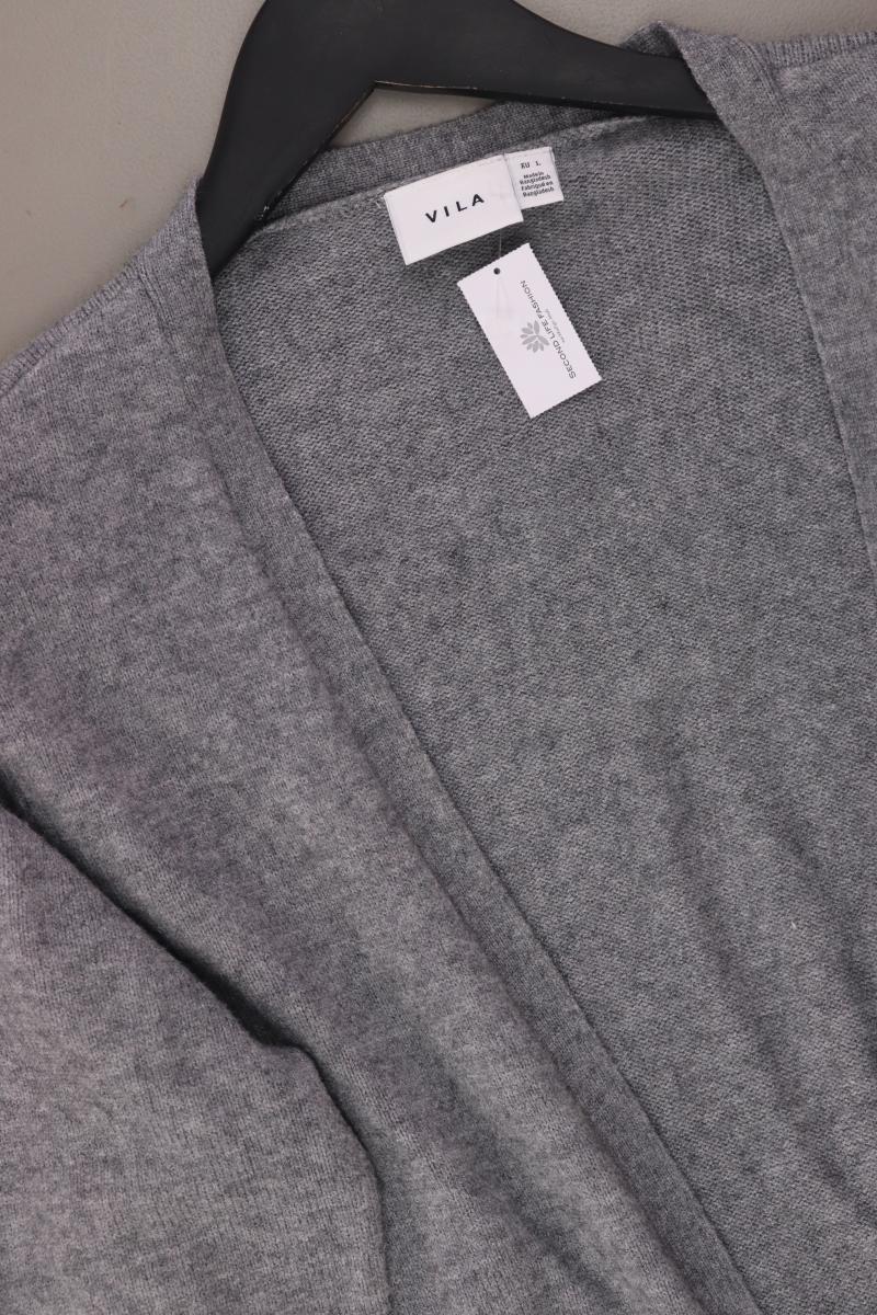 Vila Strickjacke Gr. L Langarm grau aus Viskose