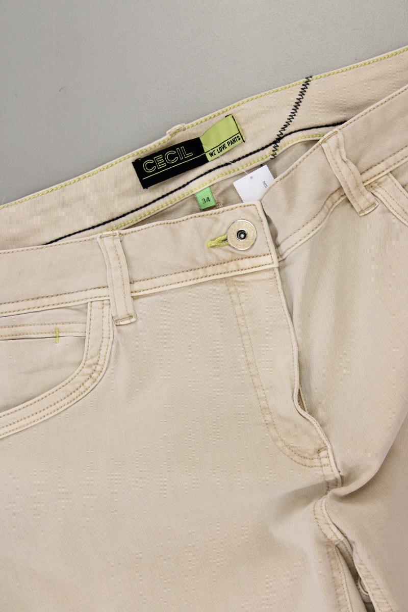 Cecil Regular Jeans Gr. W34 creme aus Baumwolle