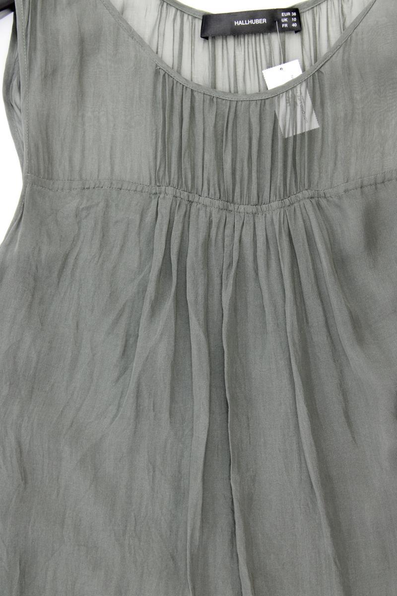 Hallhuber Seidenkleid Gr. 38 Ärmellos grün