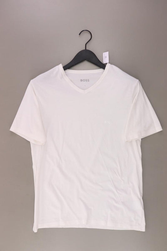 BOSS by Hugo Boss Shirt mit V-Ausschnitt für Herren Gr. L Kurzarm weiß
