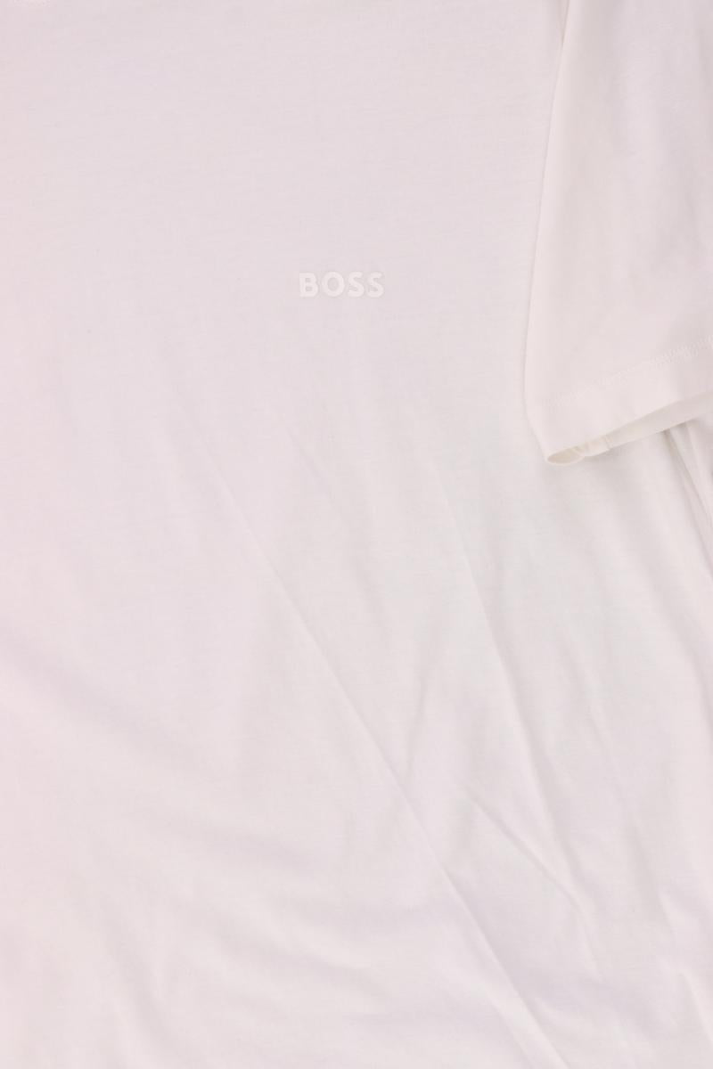 BOSS by Hugo Boss Shirt mit V-Ausschnitt für Herren Gr. L Kurzarm weiß