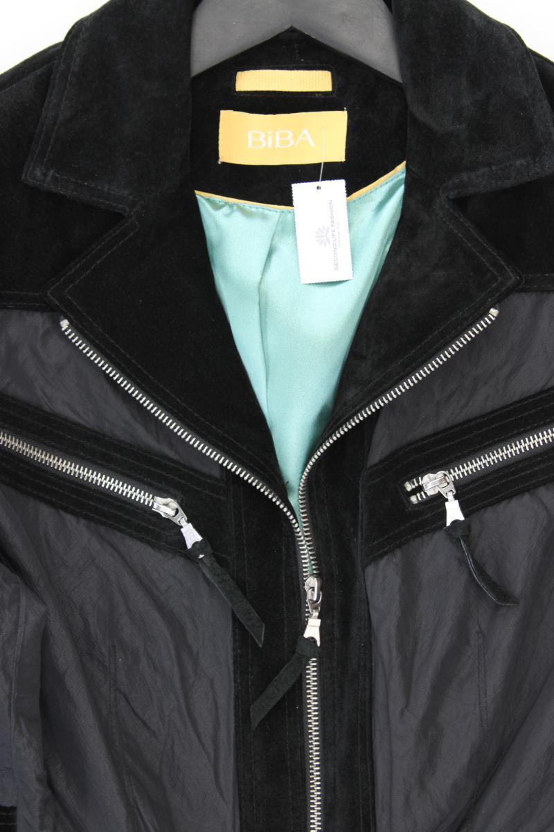 Biba Jacke mit Lederstreifen Gr. 38 schwarz