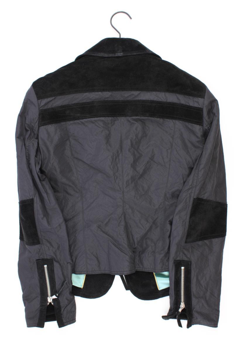Biba Jacke mit Lederstreifen Gr. 38 schwarz