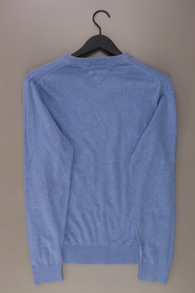 Tommy Hilfiger Feinstrickpullover für Herren Gr. M blau aus Baumwolle