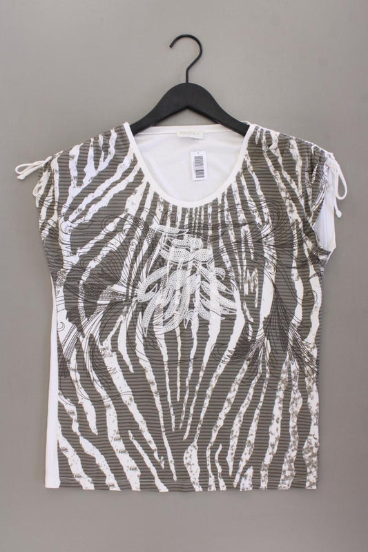 Bonita Printshirt Gr. M Kurzarm mit Pailletten grau aus Viskose