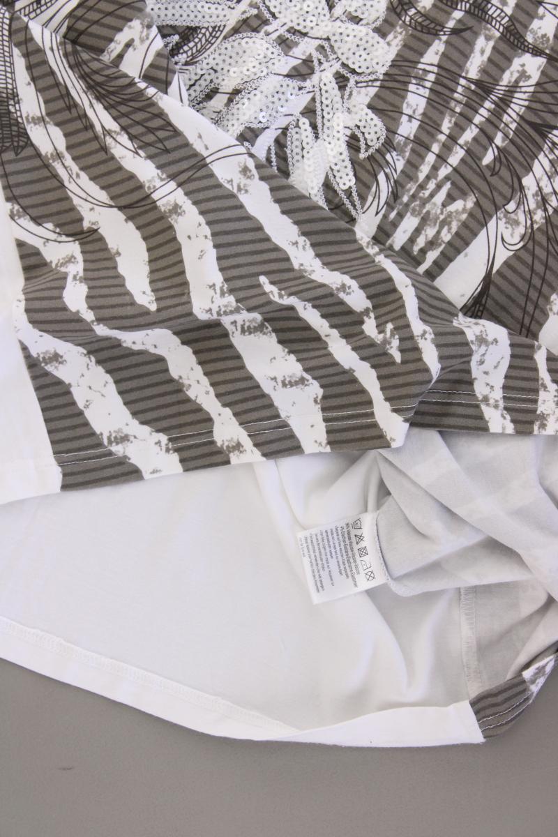 Bonita Printshirt Gr. M Kurzarm mit Pailletten grau aus Viskose